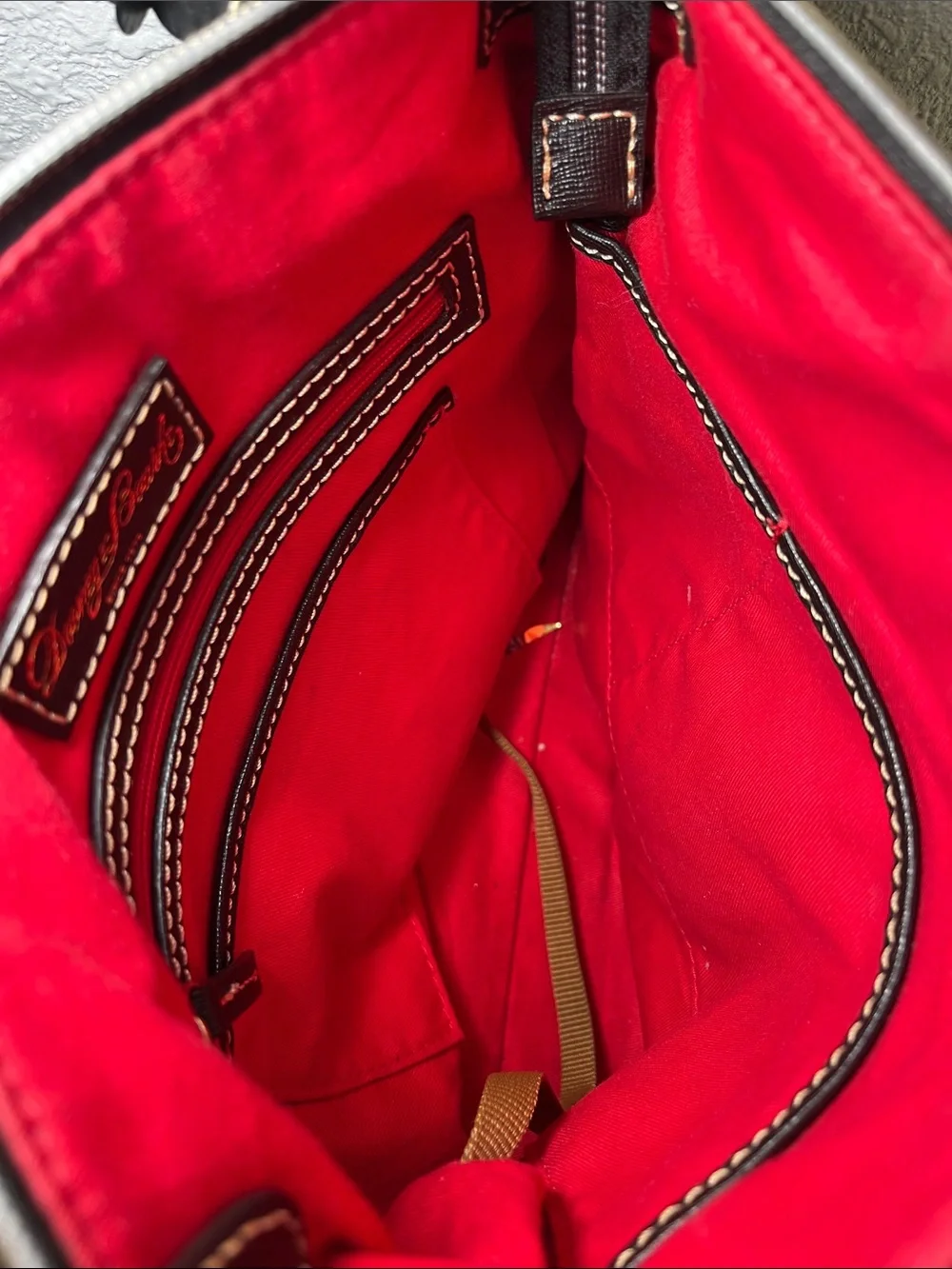 Dooney & Bourke Gray and Black Logo Crossbody Messenger Bag
